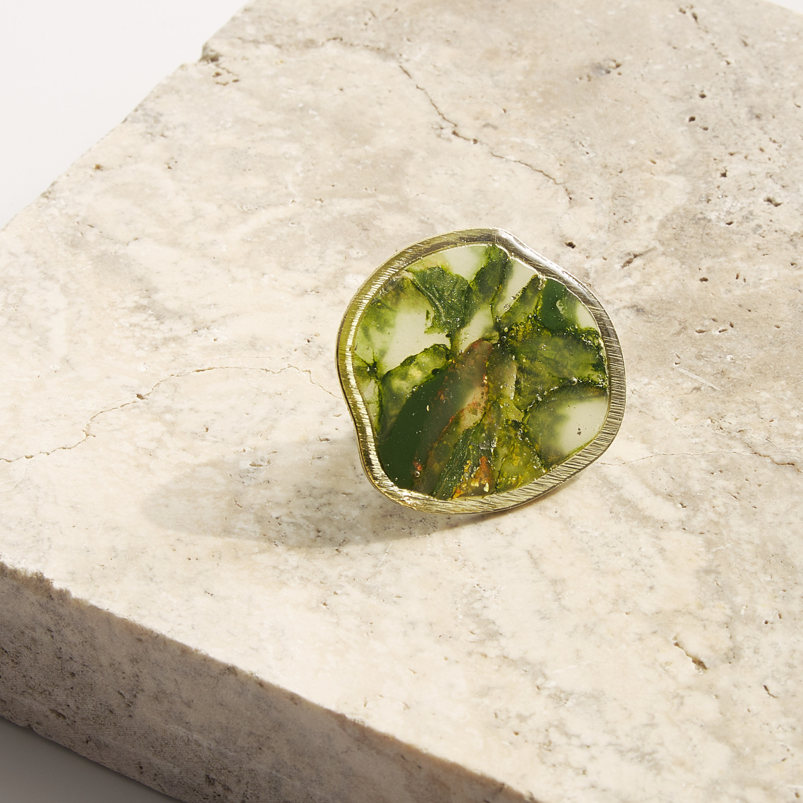 Inel Arya – Auriu/Verde